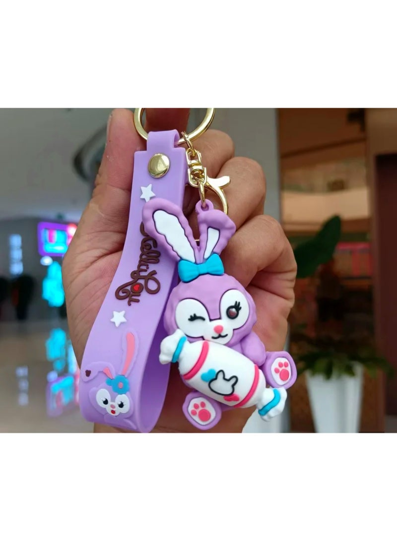 Disney Purple Rabbit Rubber Keychain / Shape 3 - Image 2